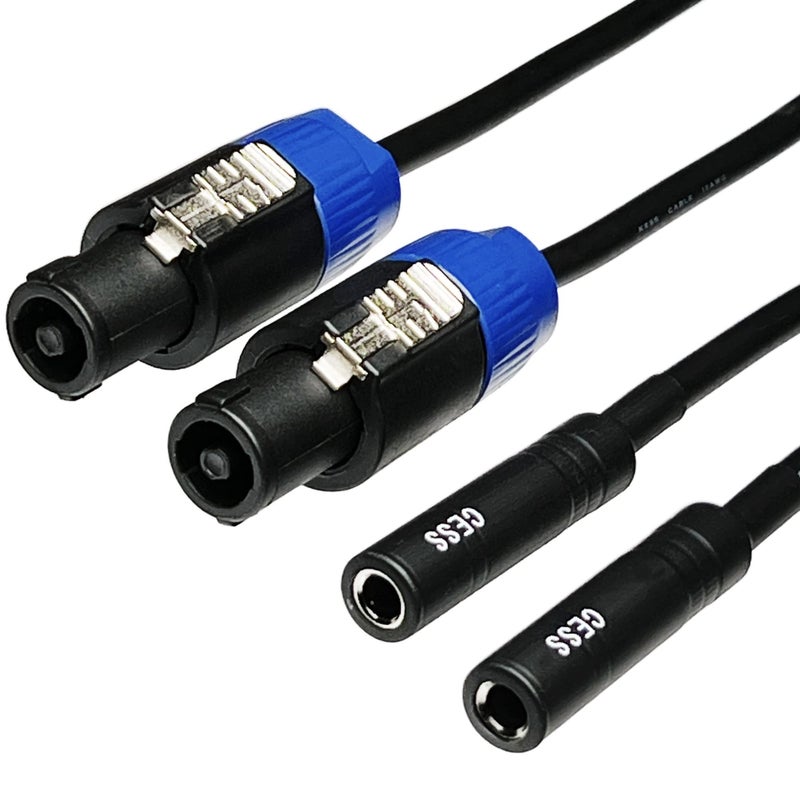 CNCESS CESS-025 1/4 TS Female to Speakon Speaker Cables - Speakon to 6.35 mm Mono Jack Adapter - Speaker Plug Adapter 1/4" to Twist Lock Speak-On - 2 Pack - Image 3